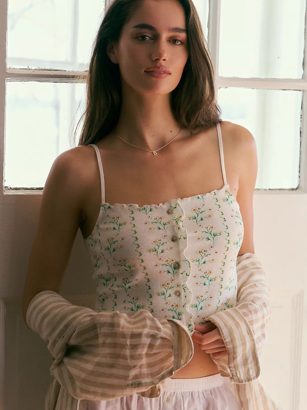 Anthropologie Printed Cotton Rib Cami Top from LyreBird